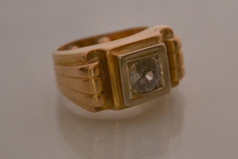 Bague Tank Or Jaune et Diamant