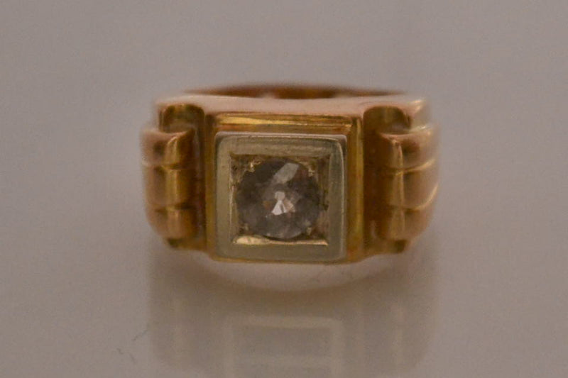 Bague Tank Or Jaune et Diamant