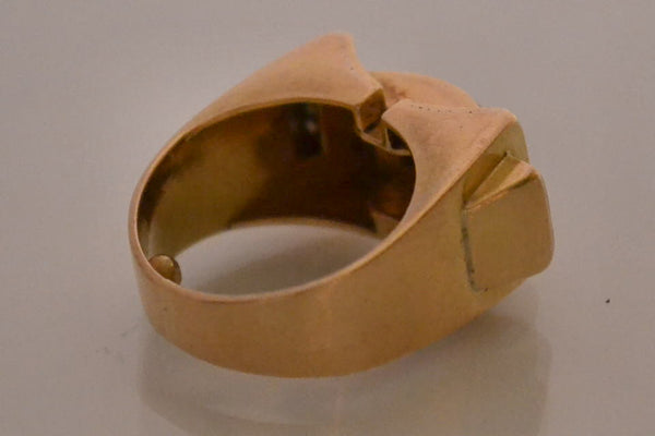 Bague Tank Or Jaune et Diamants