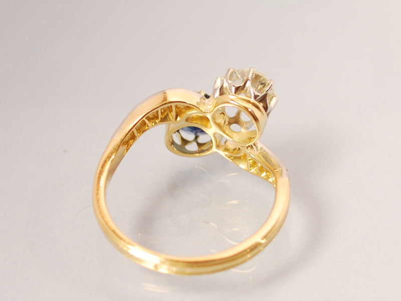 Bague toi et moi diamants et saphir