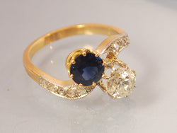 Bague toi et moi diamants et saphir