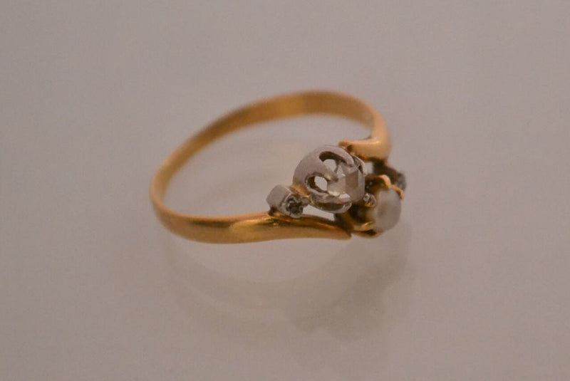 Bague Toi et Moi Perle Diamants