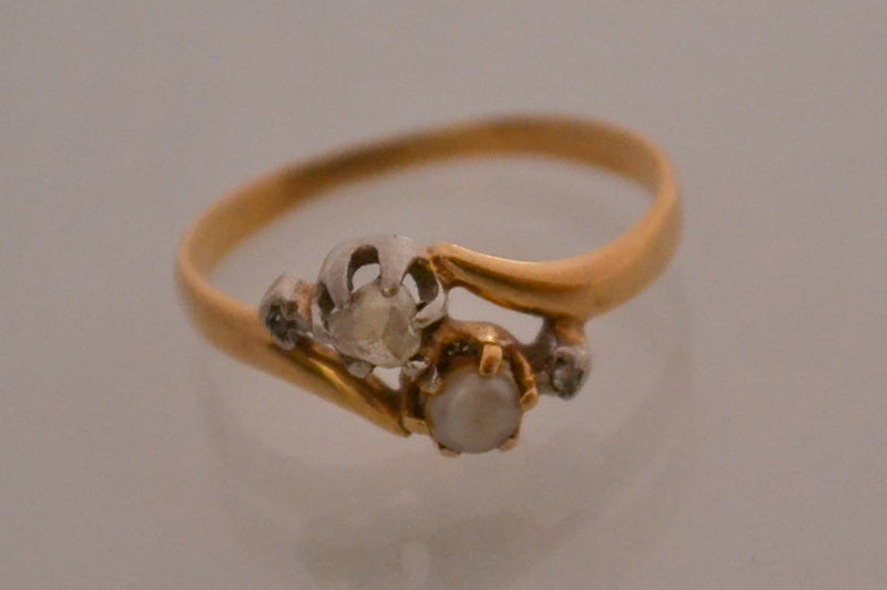 Bague Toi et Moi Perle Diamants