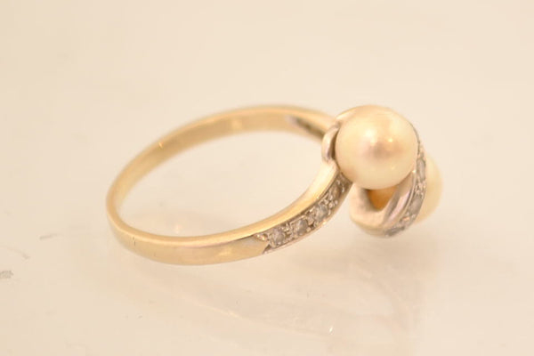 Bague Toi et Moi Perles et Diamants