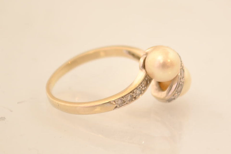 Bague Toi et Moi Perles et Diamants