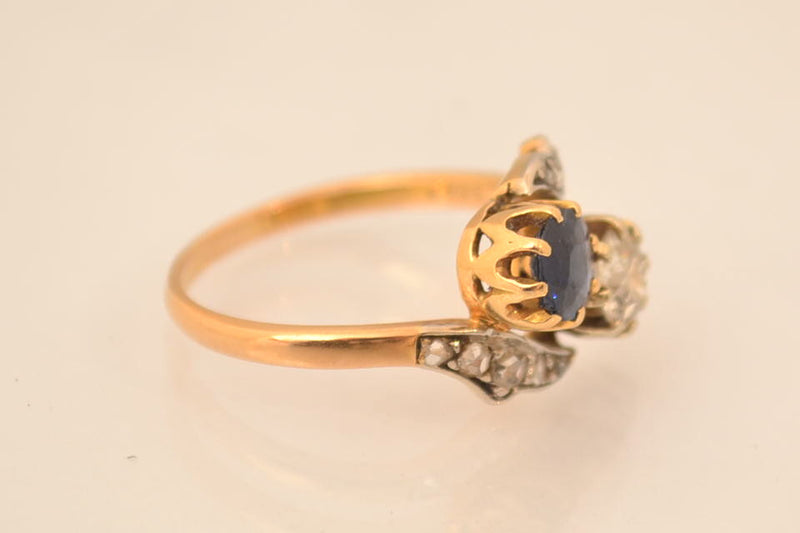 Bague Toi et Moi Saphir et Diamants