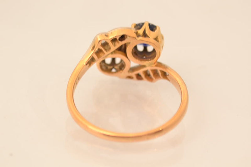 Bague Toi et Moi Saphir et Diamants