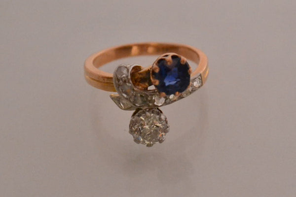 Bague Toi et Moi Saphir et Diamants