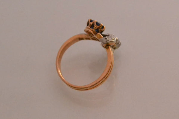 Bague Toi et Moi Saphir et Diamants