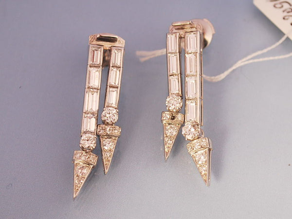 Boucle d oreille art deco diamant platine