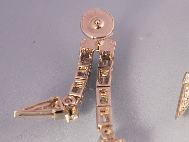 Boucle d oreille art deco diamant platine