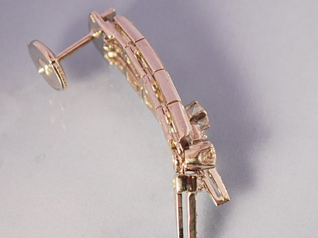 Boucle d oreille art deco diamant platine