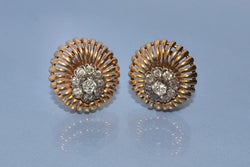 Boucles d'oreille or argent diamants