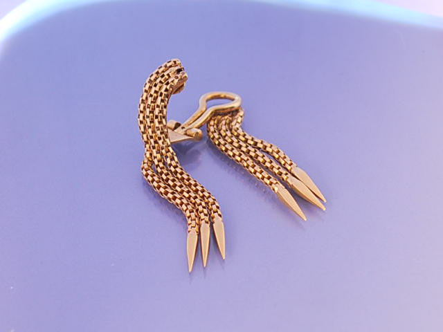 Boucles d oreille art deco en or jaune