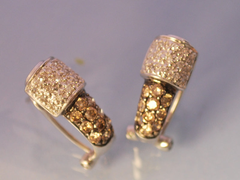 Boucles d oreille diamants cognac