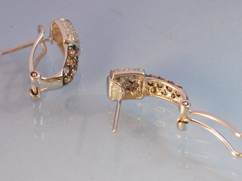 Boucles d oreille diamants cognac