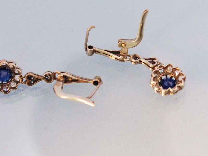 Boucles diamant saphir or blanc