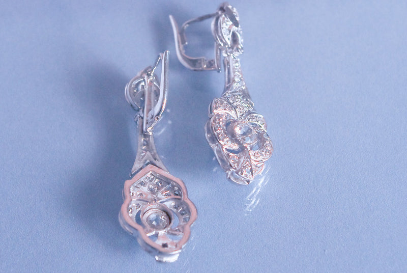 Boucles d'oreille Art déco diamants