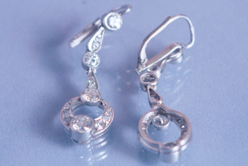 Boucles d'oreille Art déco Platine et diamants