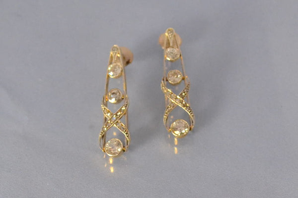Boucles d'oreille diamants des années 30