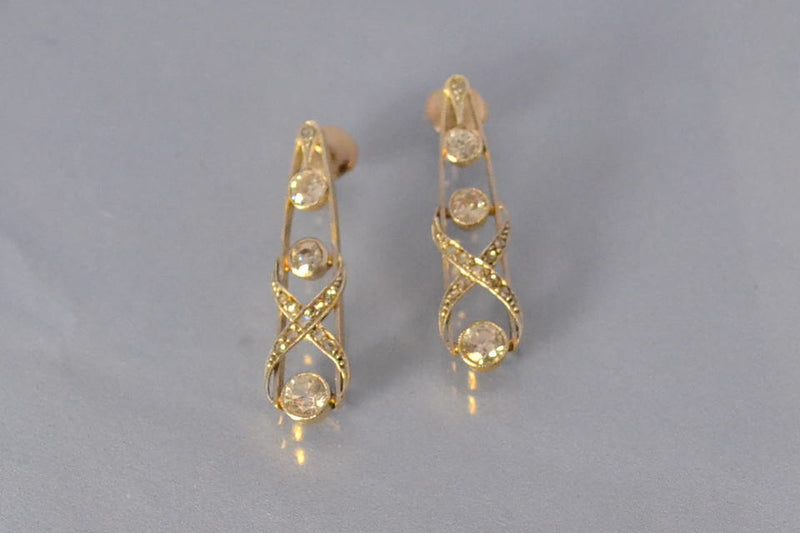 Boucles d'oreille diamants des années 30