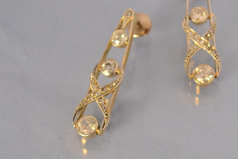 Boucles d'oreille diamants des années 30