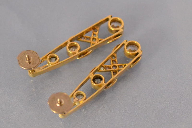 Boucles d'oreille diamants des années 30