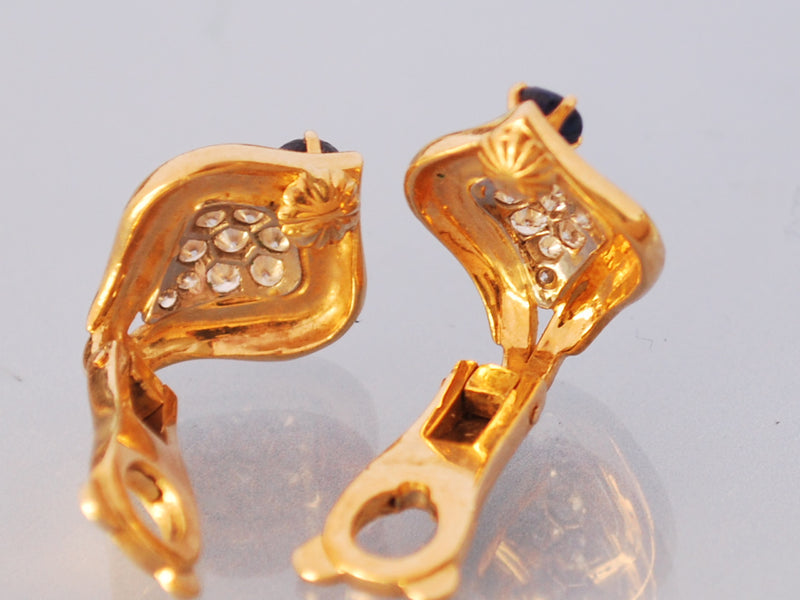 Boucles d'oreilles diamant saphir