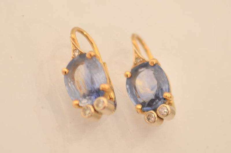 Boucles d'Oreilles Saphirs et Diamants