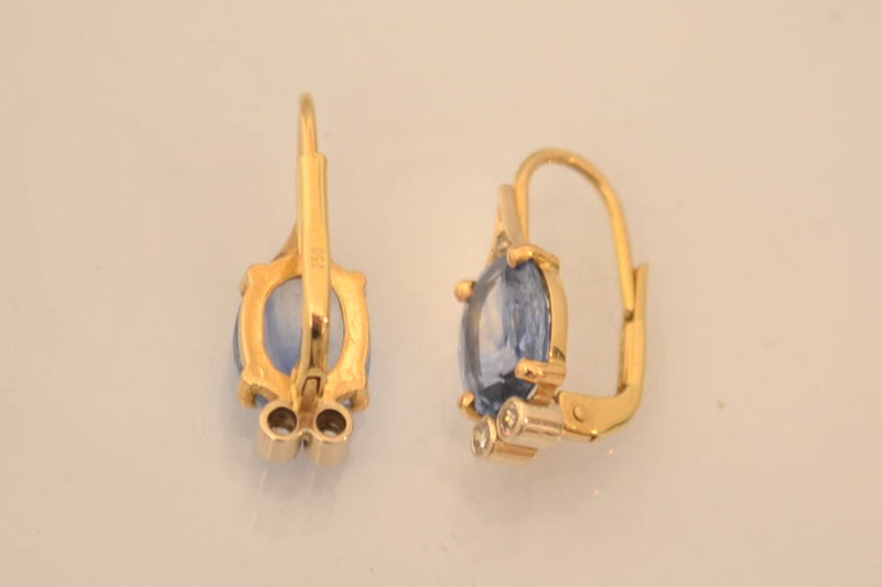 Boucles d'Oreilles Saphirs et Diamants