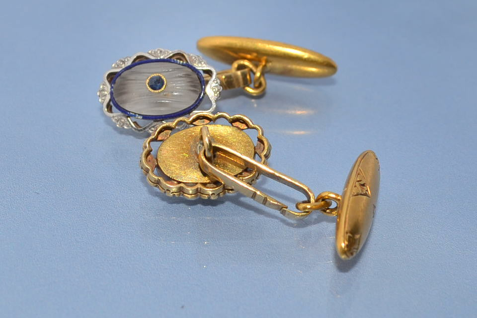 Deux Boutons De Manchette Anciens De Marque L'Aiglon Avec Leur Boîte D'origine - Occasion