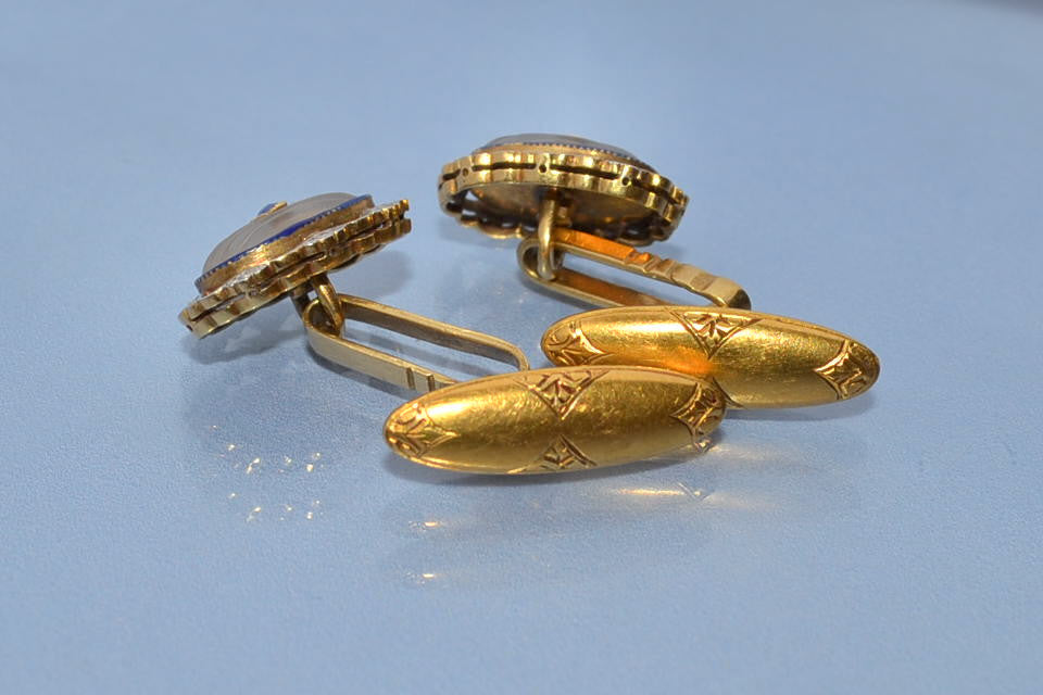 Boutons De Manchette Vintage Plaqués Or - Marque Douglas
