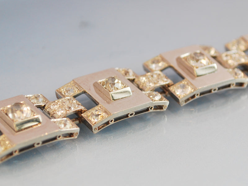 Bracelet Art Déco diamant et platine 1940