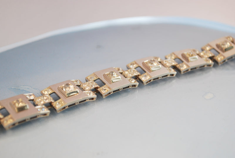 Bracelet Art Déco diamant et platine 1940