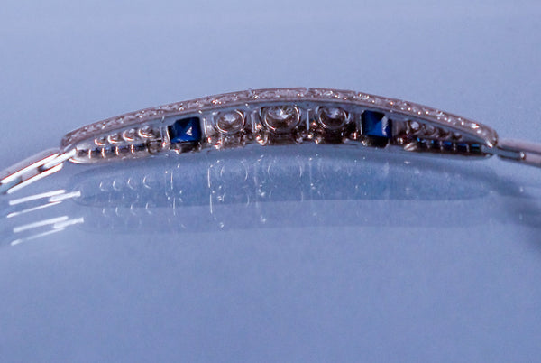 Bracelet Art déco Diamants et Saphirs