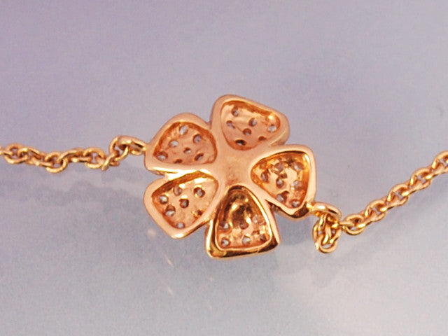 Bracelet fleur de diamants et or rose