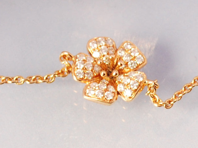 Bracelet fleur de diamants et or rose