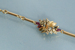 Bracelet Or et Navette Rubis