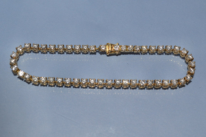 Bracelet rivière diamants et or jaune