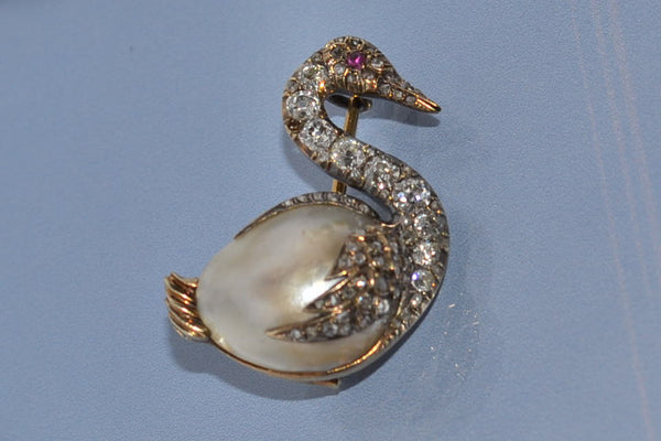 Broche Vintage Or Et Argent Avec Perles Et Cristaux - Bijou Rétro - État Impeccable - Réf. 2311