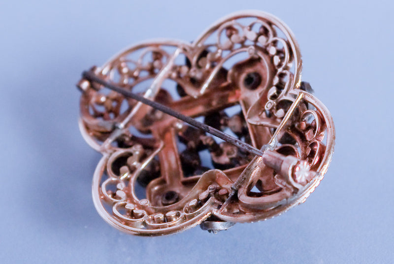 Broche Ancienne Email, or et diamants