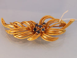 Broche boucheron 1950 or et saphirs