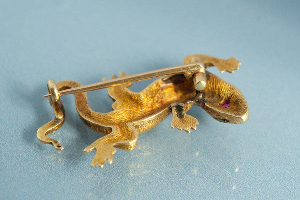 Broche Lezard en Or 18 k