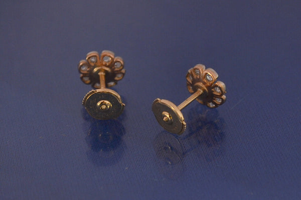 Clous D'oreilles Fleur Rubis et Diamants