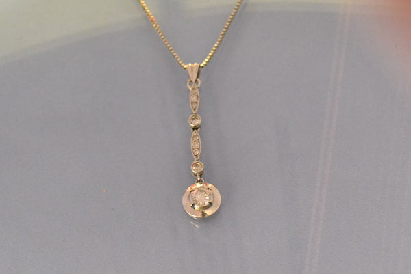 Collier art déco en diamant et Or 18 k