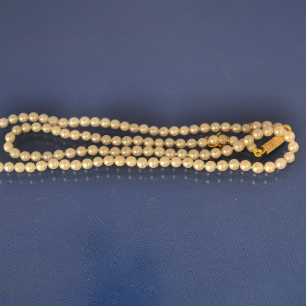Ancien Collier Vintage Perles En Verre Bicolores - Fermoir Doré - Style Bohème