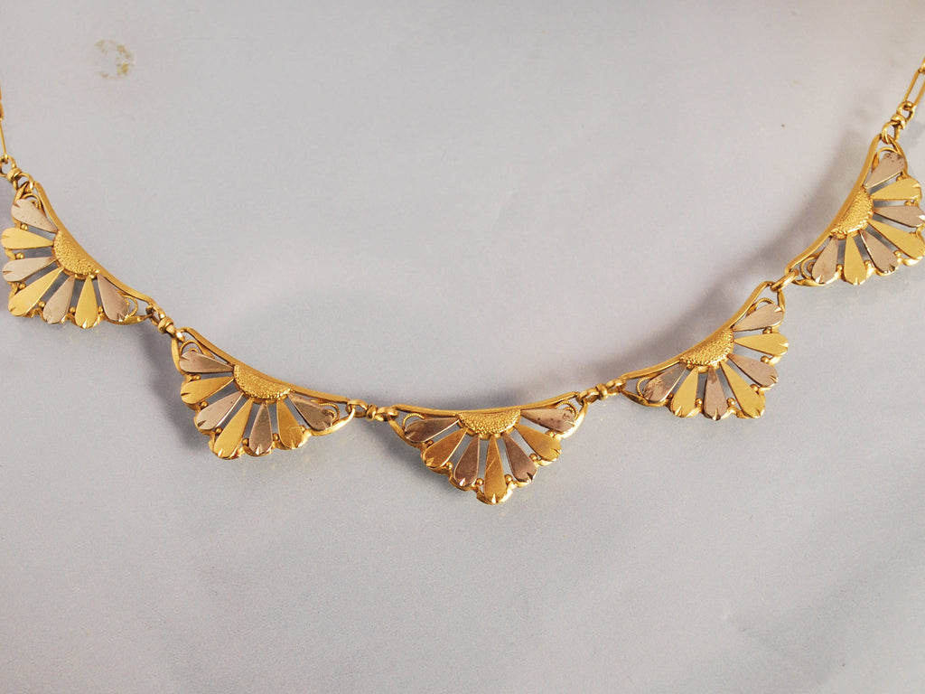 Collier Ancien Art Déco Avec Breloque - Noir, Rétro, Fabriqué En France - Occasion