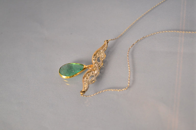 Collier Emeraude et diamants