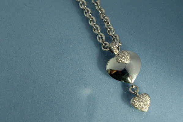 Collier Or blanc Coeur et Diamant