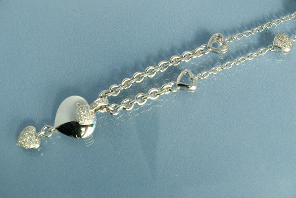 Collier Or blanc Coeur et Diamant